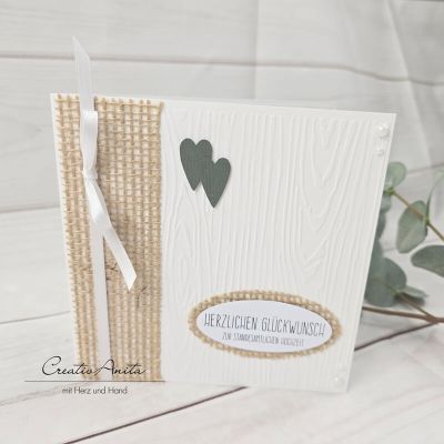 Glückwunschkarte Standesamtliche Hochzeit -Rustikal-